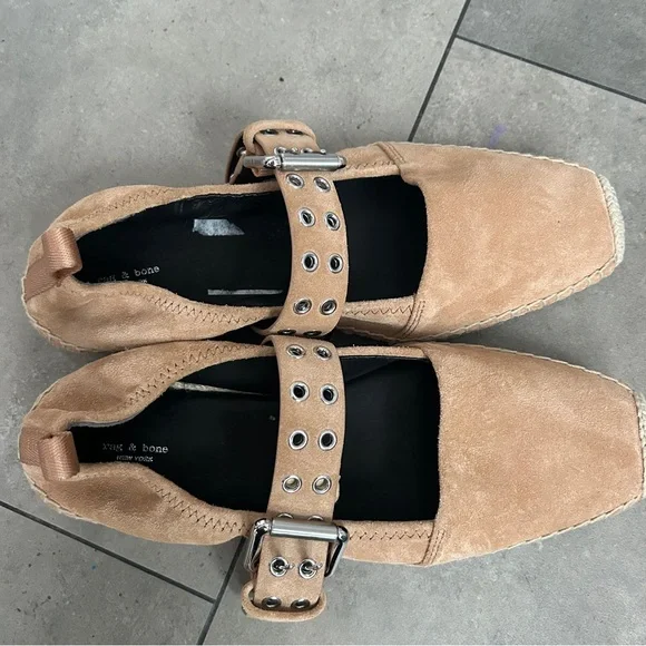 rag & bone Anteros espadrille tan flat neural shoe size 39 - Picture 4 of 9